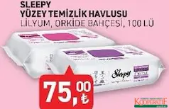 SLEEPY YÜZEY TEMİZLİK HAVLUSU 100'LÜ fiyat ve kampanya bilgisi